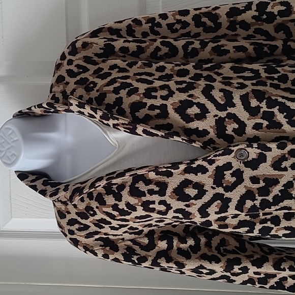 J. Crew Factory Schoolboy Sweater Blazer Animal Print Medium - Picture 6 of 11
